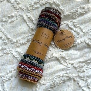 Multi Color Woven Scarf Made with Reclaimed Yarn.